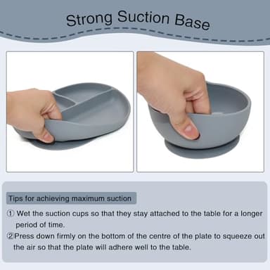 SILI FACTORY Silicone Baby Feeding Set - 10PCS Suction Baby Bowl and Divided Toddler Plates Adjustable Bib Cup Spoons Forks -Baby Led Weaning Supplies, Baby Utensils Eating Essential Set for 6+ Months - Image 2