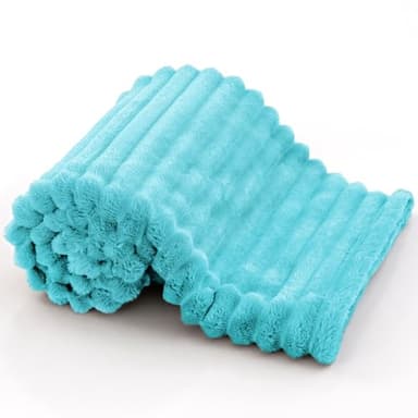 BEDELITE Baby Blankets for Boys Girls 30"x 40" - 3D Ribbed Jacquard Cute Fuzzy Fleece Blanket, Warm and Breathable Soft Cozy Infant Toddler Blanket for Newborn All Seasons Suitable, Light Blue - Image 8