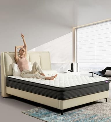 Konuzu 10 Inch Full Size Mattress, Full Mattress, Hybrid Bedspread in a Box with Memory Foam & Individual Pocket Spring, Breathable Supportive & Pressure Relief. - Image 8