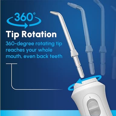 Waterpik Cordless Pearl Rechargeable Portable Water Flosser for Teeth, Gums, Braces Care and Travel with 4 Flossing Tips - ADA Accepted, WF-13 White, Packaging May Vary - Image 6