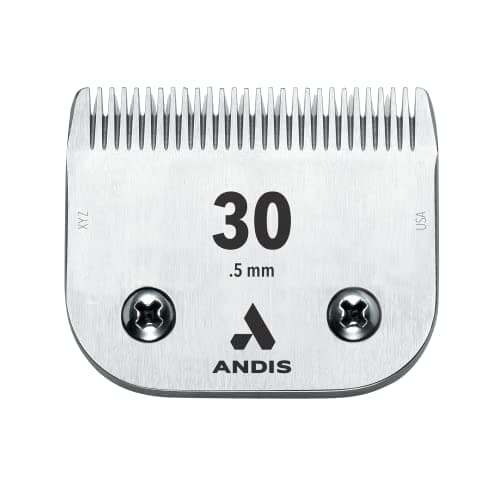 Andis 64075 Ultra Edge Dog Clipper Blade - Constructed Of Carbonized Steel, Exclusive Hardening Process With Long-Lasting Sharp Edges, 1/50-Inch Cut Length - For Larger Animals, Size-30, Chrome - Image 1