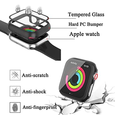 HASDON [12 Pack] Case Compatible with Apple Watch Series 3/2/1 38mm with Tempered Glass Screen Protector, Overall Bumper Hard Ultra-Thin Protective Cover for iwatch 38mm Accessories - Image 2