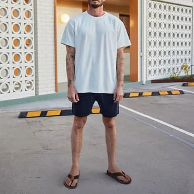 KuaiLu Mens Flip Flops Arch Support Comfortable Cushion Memory Foam Recovery Walking Waterproof Leather Thong Sandals Orthotic Plantar Fasciitis Summer Casual Beach Pool Slip on Slippers Brown Size 10 - Image 2