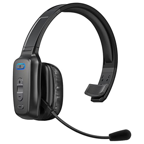 LEAYU Bluetooth Headset, 60hrs Noise Canceling V5.2 Over Head Headphones, Single Ear Trucker Wireless Headset with Mic, Mute Button, Multipoint, for Phones PC Computer Truck Driver Office Work - Image 1