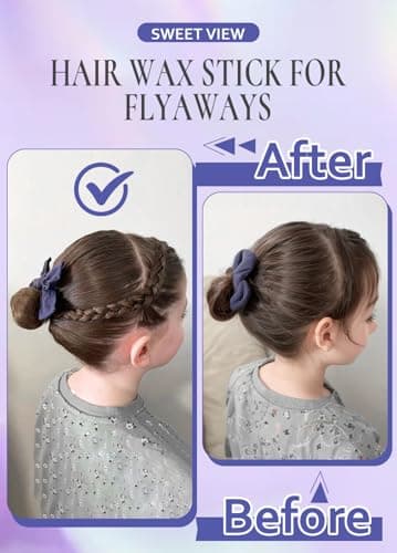 SWEET VIEW Hair Wax Stick & Slick Back Hair Brush for Tame Flyaways, Frizz, Sleek Ponytail, Buns | Pomade/Balm/Gel Stick for Woman, Styling Accessories for Girls, Kids - Image 4