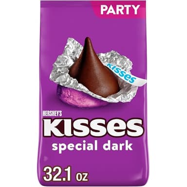 HERSHEY'S KISSES SPECIAL DARK Mildly Sweet Chocolate Candy Party Pack, 32.1 oz - Image 1