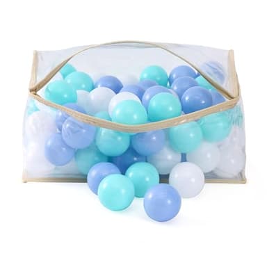 MoonxHome Ball Pit Balls for Toddlers, BPA Free Crush Proof Plastic Toy Balls for Ball Pit, Children's Pool Water Toys, Ideal Gift for Christmas Balls for Play Tent 2.15" Pack of 100 White&Green&Blue - Image 9