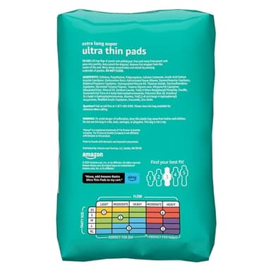 Amazon Basics Ultra Thin Pads with Flexi-Wings for Periods, Extra Long Length, Super Absorbency, Unscented, Size 3, 112 Count (4 Packs of 28) (Previously Solimo) - Image 2