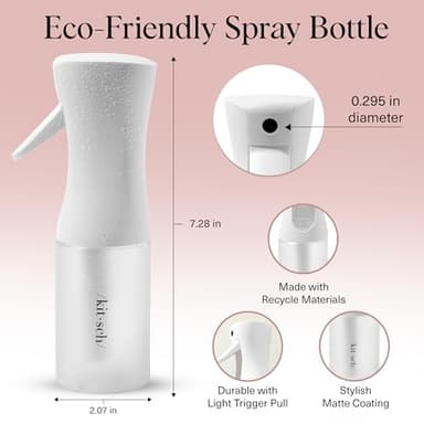 Kitsch Continuous Spray Bottle for Hair – Fine Mist Water Mister & Water Spray Bottle – Recycled Hair Spray Bottle – Spray Bottles for Cleaning, Styling, Plants & More – White, 150ml - Image 6