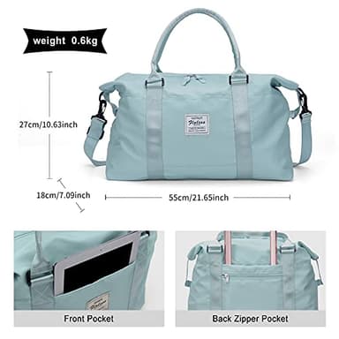 Travel Duffel Bag,Sports Tote Gym Bag,Shoulder Weekender Overnight Bag for Women - Image 4
