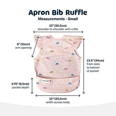 Tiny Twinkle Mess Proof Baby Bib - Waterproof & Lightweight Baby-Led Weaning Apron | 100% Recycled Polyester, Easy Clean & Machine Washable (Unicorn Confetti, Small 6-24 Months) - Image 6
