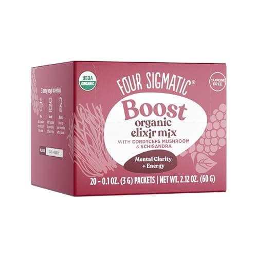 Cordyceps Mushroom Elixir by Four Sigmatic | Coffee Alternative with Organic Cordyceps Mushroom Powder, Rose Hips & Schisandra | Support Energy & Athletic Performance, Keto & Portable | Pack of 20 - Image 1