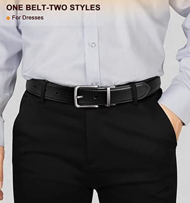 BULLIANT Men's Belt,Reversible Belt Adjustable For Gift Men 1.25”-Cut For Fit-2 Sides in 1 Belt(Not 2)(Black/Light Brown,32"-34" Waist Adjustable) - Image 5