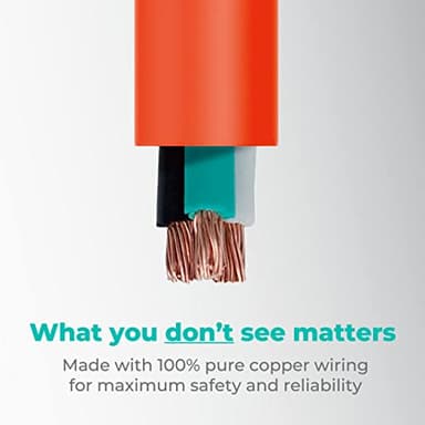 KMC 25ft Outdoor Extension Cord, 25-Foot 16/3 Weatherproof Indoor/Outdoor Extension Cable, Flexible SJTW 16-Gauge Pure Copper Wire, Durable Vinyl Jacket, UL/ETL Certified, 13A 1625W, Orange - Image 6