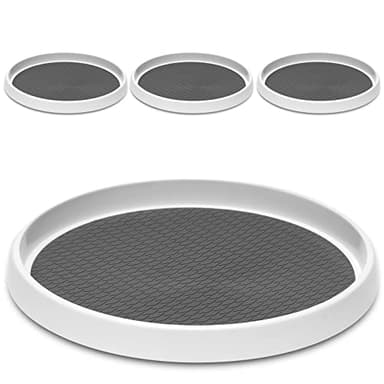 Set of 4, 10 Inch Non-Skid Lazy Susan Organizers - Turntable Rack for Cabinet, Pantry Organization and Storage, Kitchen, Fridge, Bathroom Makeup Vanity Countertop, Under Sink Organizing, Spice Rack - Image 8