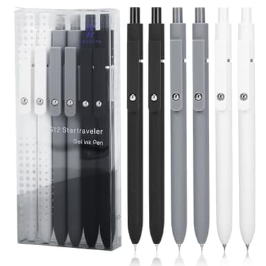 Ddaowanx Gel Pens, 0.5mm Fine Point Quick Dry Black Ink Pens Retractable, Nursing School Essentials,School Supplies, Gifts for Women (6Pcs-Black Ink) - Image 1