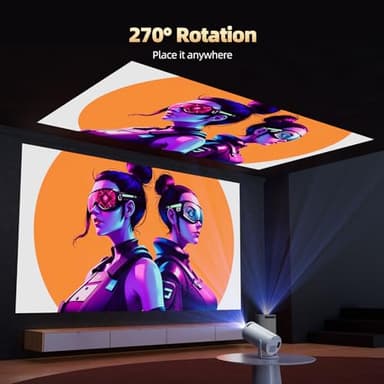2025 Mini Projector with WiFi and Bluetooth, Portable Projector Full HD 4K Support with Automatic Vertical Keystone Correction 270° Rotation Projector and Android 11.0 Smart Projector - Image 4