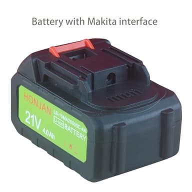 HONJAN 4.0Ah 21V Replacement Rechargeable Li-ion Battery with Level Indicator for Cordless Paint Sprayer Tire Inflator Compatible with Most Makita Interface Battery Cordless Power Tools - Image 2