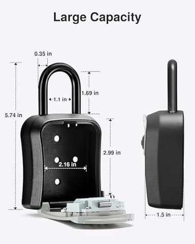 Puroma Key Lock Box, Portable Combination Lockbox Wall-Mounted Key Storage Box for House Keys, Resettable Code Safe Security Lock Box for Home, Office, Apartment Spare Key Storage (4 Pack, Gray) - Image 2