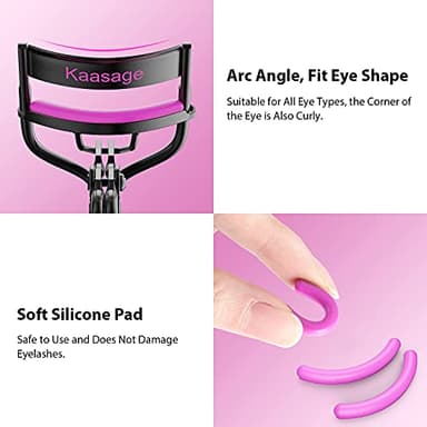 Kaasage Eyelash Curler with Pads, Lash Curler with 5 Extra Silicone Replacement Pads, Achieve Perfect Curls in 5 Seconds - Image 3