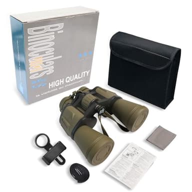20x50 Binoculars for Adults High Powered, Military Compact HD Waterproof Binoculars with Low Light Vision for Bird Watching Travel Hunting Football Games Stargazing with Carrying Case and Strap(Mud) - Image 8