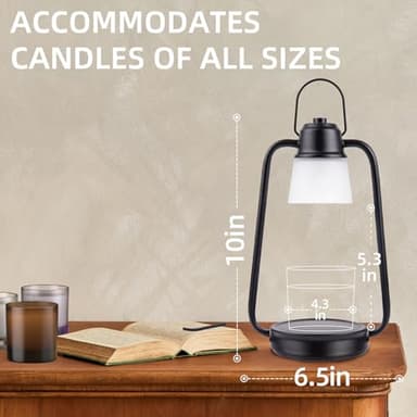 Candle Warmer Lamp with Timer Dimmer - Electric Wax Melt Warmer Lamp for Jar Candles, Vintage Candle Lamp Warmer with 2 Bulbs, House Warming Gifts New Home Decor, Birthday Gifts for Women Mom Black - Image 8