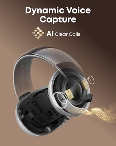 Soundcore AeroClip by Anker, Open-Ear Earbuds, Clip-On Headphones, Adaptive Comfort, Clear Calls with 4 Mics and AI, Stable Fit, 12mm Drivers for Powerful Bass, Hi-Res, Open-Ring Design (Renewed) - Image 3