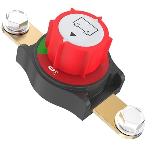 Side Post Battery Disconnect Switch, CNAODUN Battery Heavy Duty Shut Off 12-48V On/Off Cut Off Switch for Car RV Boat and Vehicle