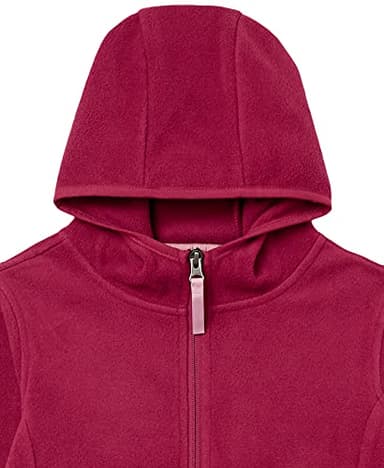 Amazon Essentials Girls' Polar Fleece Full-Zip Hooded Lightweight Jacket, Cranberry Red, X-Small - Image 3