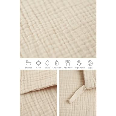 Konssy 6 Pack Baby Muslin Washcloths for Unisex 100% Cotton Wash Cloth Set for Baby Face Body Comfy and Soft for Newborn Infants Kids Girls and Boys - Image 5
