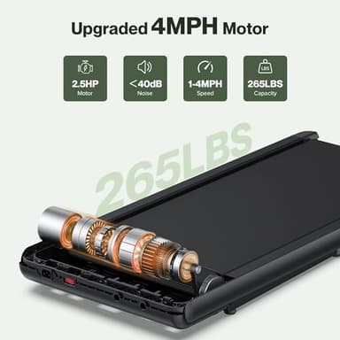 COZYINN 10% Incline Waking Pad - 2.5 HP 1-4MPH Under Desk Treadmills for Home, 3 in 1 Portable Walking Jogging Running Machine 29lbs Lightweight for Easy Move, Work with Kinomap Wellfit APP - Image 2