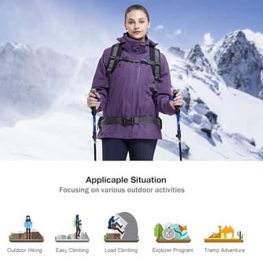 CAMEL CROWN Women's Waterproof Ski Jacket 3 in 1 Winter Coat Windbreaker Snowboard Jackets for Rain Snow Outdoor Hiking Dark Purple M - Image 6