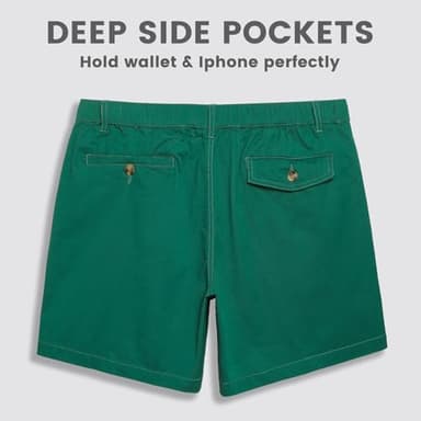 maamgic Men's Classic-fit 5.5" Cotton Casual Shorts Elastic Waistband with Multi-Pocket Daily Wear Walking Summer Outfit - Image 4