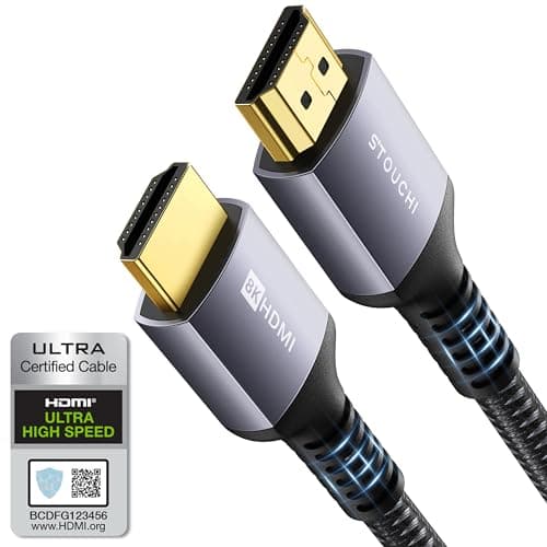 Stouchi 10K 8K HDMI Cable 6ft 48Gbps (Certified) Ultra High Speed HDMI® Cable, 8K60Hz 4K120Hz 144Hz eARC HDCP 2.2&2.3 HDR10+ Dolby Compatible with PS5 PlayStation 5 Xbox Series X Apple TV 4K - Image 1