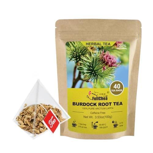 FullChea - Burdock Root Tea Bags, 40 Teabags, 2.5g/bag - Premium Burdock Root - Non-GMO - Naturally Caffeine-free Herbal Tea - Aid in Digestion & Improving Liver Health - Image 1