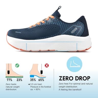 JACKSHIBO Wide Toe Box Shoes for Men Arch Support Shoes Wide Width Sneakers for Running Walking Athletic Tennis Orthopedic Plantar Fasciitis Workout Flux Footwear with Thick Cushioned Zero Drop Sole - Image 3