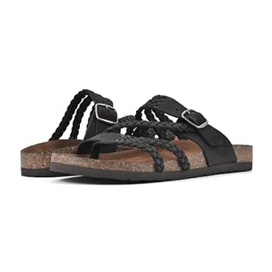 WHITE MOUNTAIN Women's Hayleigh Footbed Sandal, Black/Nubuck, 7 M - Image 2