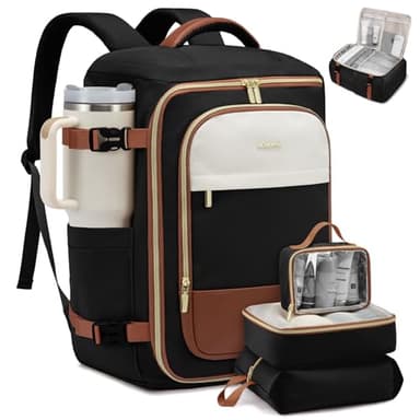 LOVEVOOK 40L Travel Backpack for Women, TSA Approved Carry On Backpack with 3 Packing Cubes, Personal Item Bag Fits 17" Laptop, Water-resistant Carry On Bag for Airplanes - Image 1