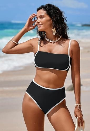 Pink Queen 2026 Women's High Waisted Bikini Sets Two Piece Swimsuit Color Block High Cut Bathing Suits Beach - Image 7