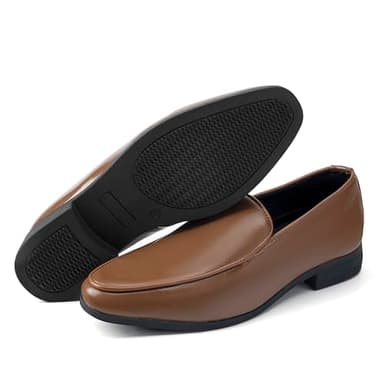 UUBARIS Mens Leather Loafers Slip On Formal Suit Tuxedo Shoes Brown Size 11 - Image 5