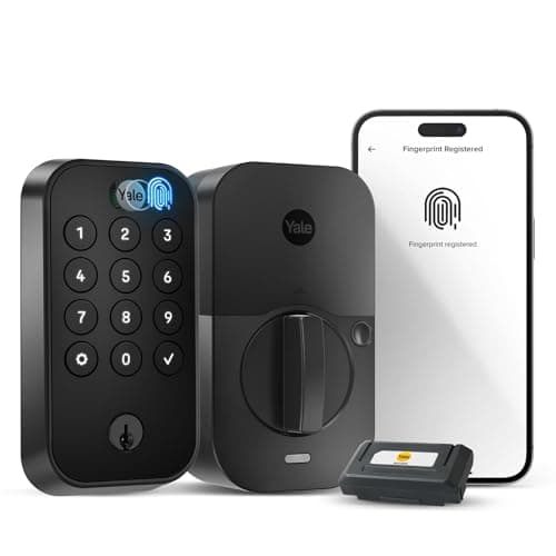 Yale Security Assure Lock 2 Touch Deadbolt, Black Suede Keyed Smart Entry Door Lock with Wi-Fi Connected Keypad and Fingerprint Scanner for Code Entry and Remote Access, YRD410-F-WF1-BSP - Image 1