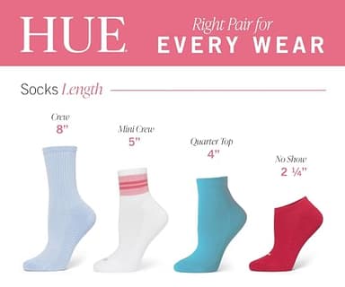 Hue Women's Mini Crew Sock 6-Pack, White, One Size - Image 7