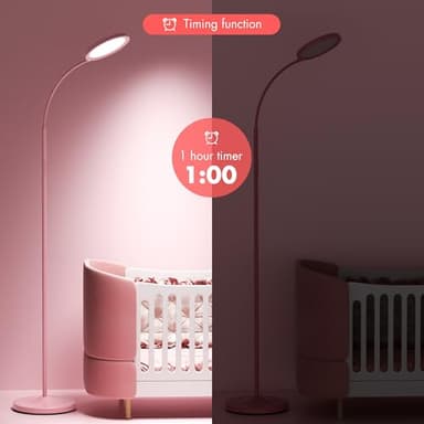 luckystyle Pink Floor Lamp,Super Bright Dimmable LED Lamps for Living Room, Custom Color Temperature Standing Lamp with Remote Push Button, Adjustable Gooseneck Reading Floor Lamp for Bedroom Office - Image 6