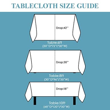 VidaFete Tablecloth 90 * 156inch Rectangle Table Cloth Polyester, Stain Wrinkle Resistant Polyester Dining Table Cover for Kitchen Dinning Party Wedding Rectangular Tabletop Buffet Decoration(White) - Image 2