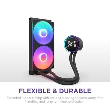 NZXT Kraken Elite 280 RGB 2024 - AIO CPU Liquid Cooler - 280mm Radiator - F280 RGB Core Fan - Customizable 2.72" IPS LCD - NZXT Turbine Pump - AMD® AM5, AM4 - Intel® LGA 1851/1700, 1200/115X - Black - Image 10