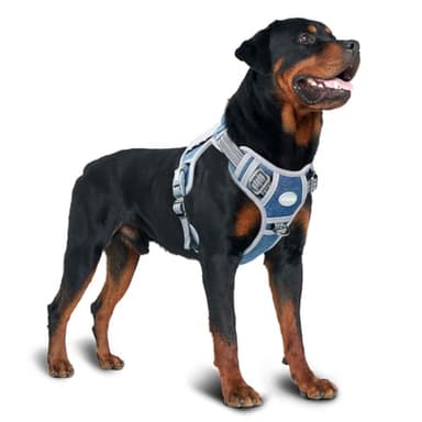 AUROTH Tactical Dog Harness for Small Medium Large Dogs No Pull Adjustable Pet Harness Reflective K9 Working Training Easy Control Pet Vest Military Service Dog Harnesses (M, Denim Blue) - Image 7