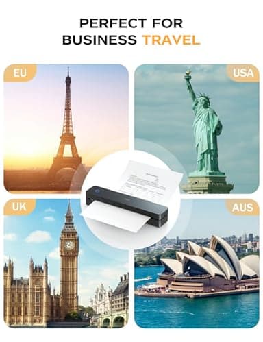 PRT Portable Printer Wireless for Travel, Inkless Bluetooth Small Mobile Thermal Printer, Support 8.5" X 11", A4, Compatible with iOS, Android, Laptop for Home Use, Office & Vehicles, 300 DPI, Black - Image 6