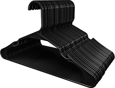 Utopia Home Plastic Hangers 50 Pack - Perfect Space Saving Clothes Hanger - Durable and Strong - Perfect Closet Organizers with Shoulder Grooves (Black) - Image 6
