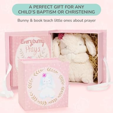 Tickle & Main Everybunny Prays Bunny Plush & Musical Prayer Toy for Christening Gifts for Girls - Pink, 7 In - Baby Dedication & Baptism Gifts for Girls with Illustrated Board Book - Image 4
