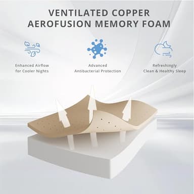 Dyonery 14 Inch Firm King Size Mattress in a Box, Copper Memory Foam Mattress with Cooling Cover, Relieving Pressure & Back Pain, Fiberglass-Free, CertiPUR-US Certified, Foam Made in USA, 76"x80"x14" - Image 4